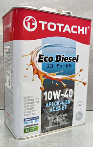 Масло моторное 10W-40 полусинтетическое 4л дизель TOTACHI Eco CK-4/SN