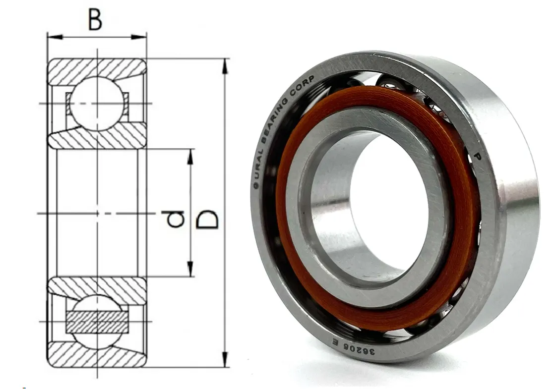 Подшипник шариковый 36205 E (7205C/P) 25×52×15 мм Россия