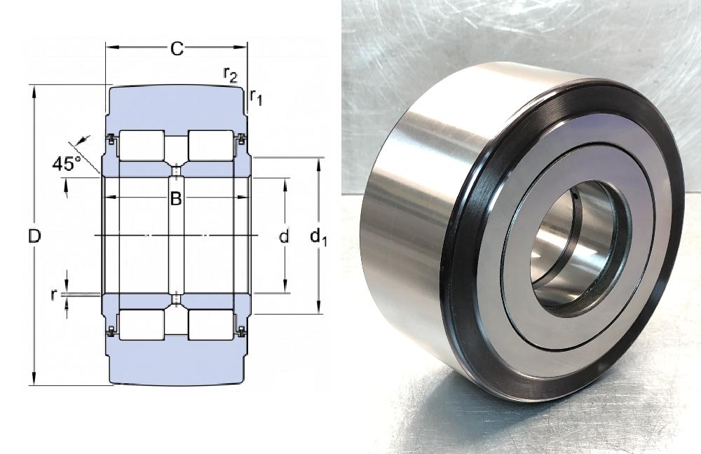 Подшипник роликовый  (NNTR60X150X75-2ZL) 60×150×75 мм INA оригинал