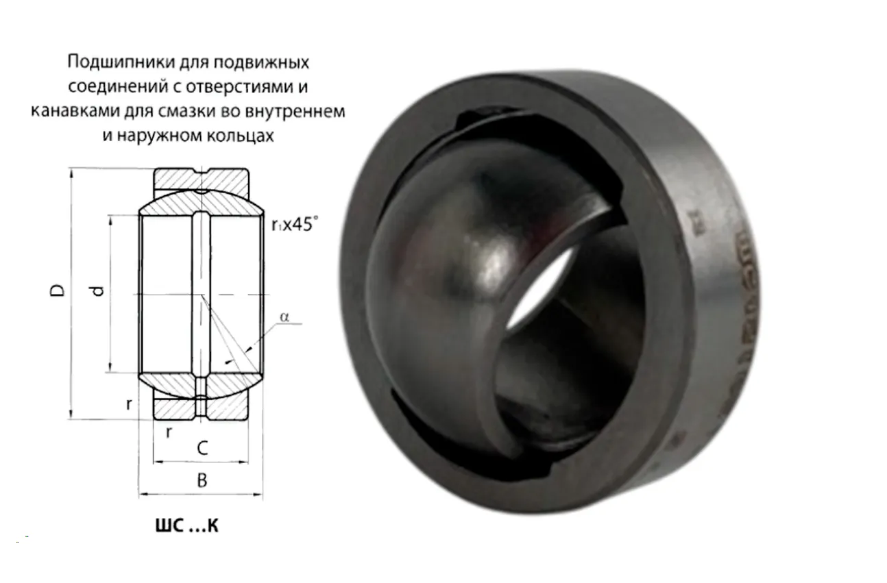 Подшипник  ШС12 (GE12) 12×22×10 мм ZLK