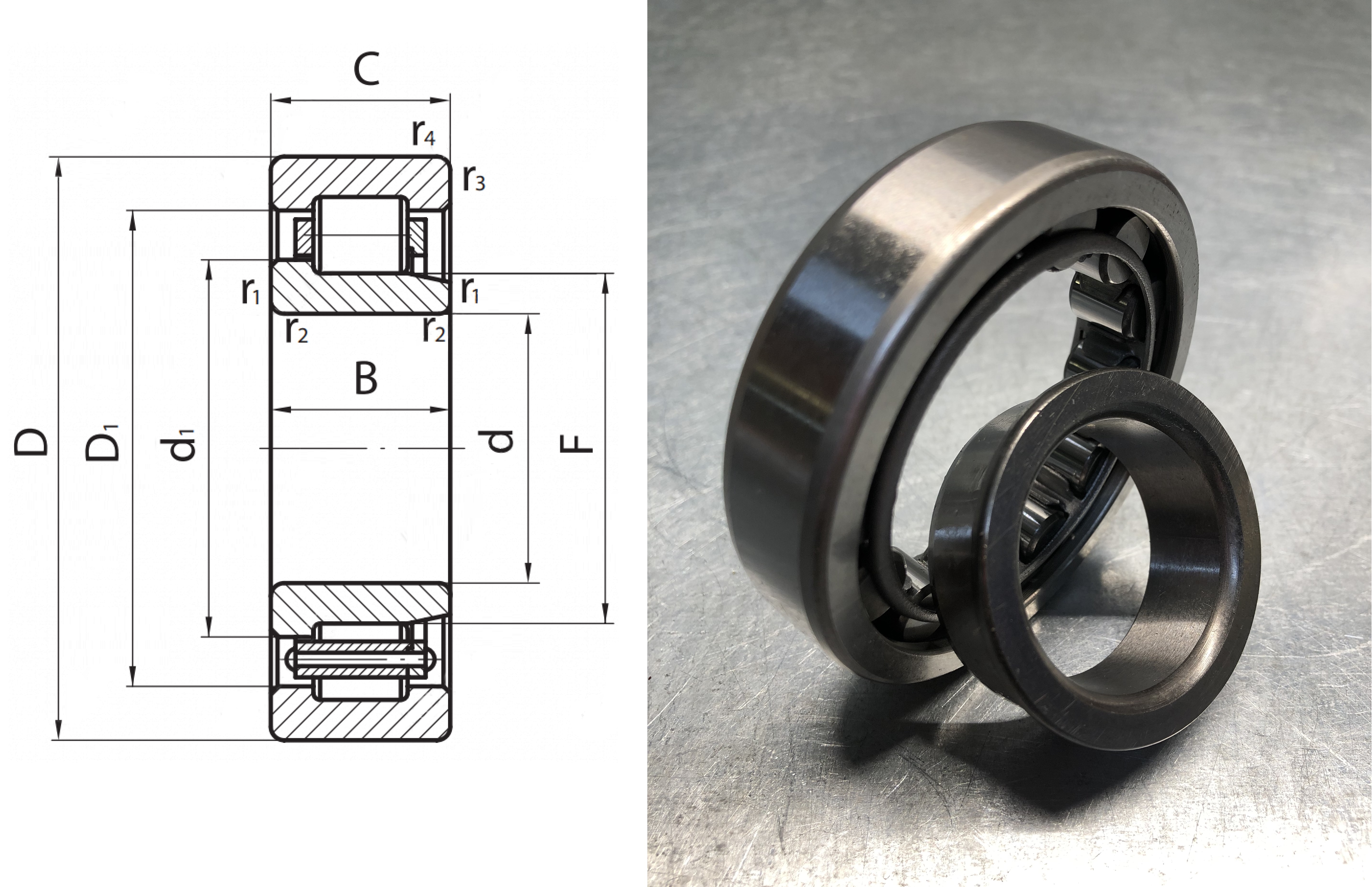 Подшипник роликовый 42413 (NJ 413) 65×160×37 мм SKF оригинал