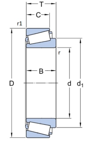 Подшипник роликовый 7308 (30308) 40×90×25.25 мм Neutral