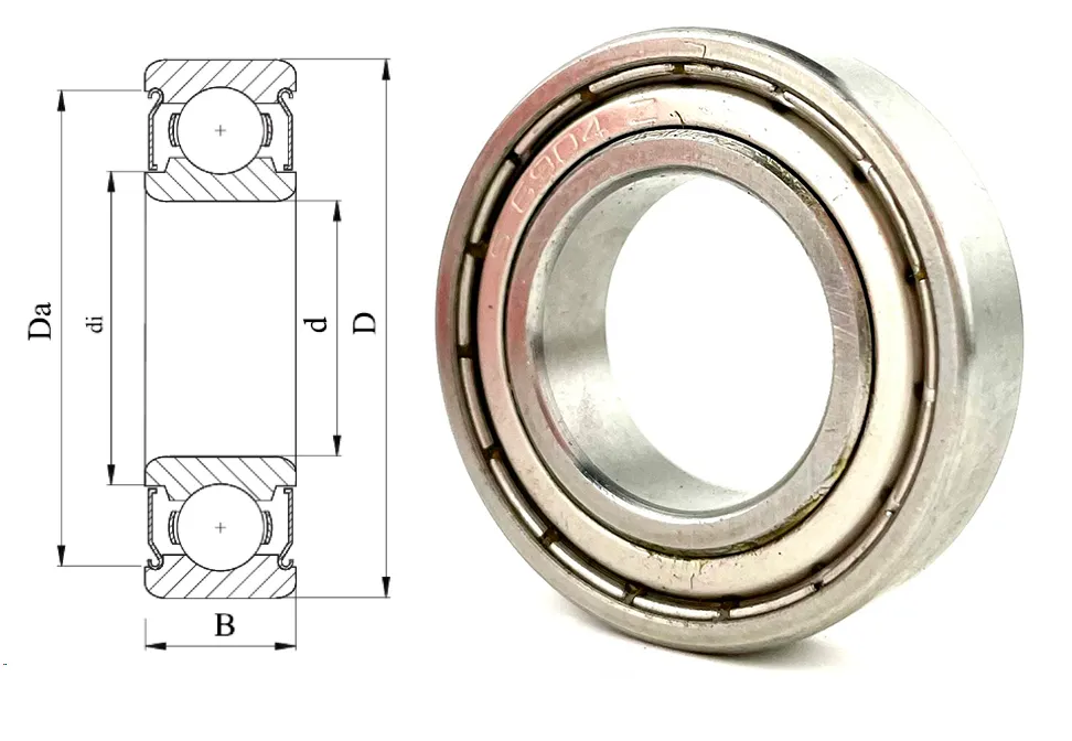 Подшипник шариковый 1000904 ZZ Ю (61904ZZ,6904ZZ) 20×37×9 мм Россия