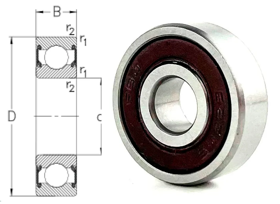 Подшипник шариковый 180028 (6282RS) 8×24×8 мм FBJ