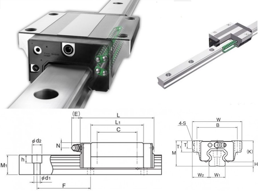 Каретка линейная HSR30 A1SSC1 ×× мм THK