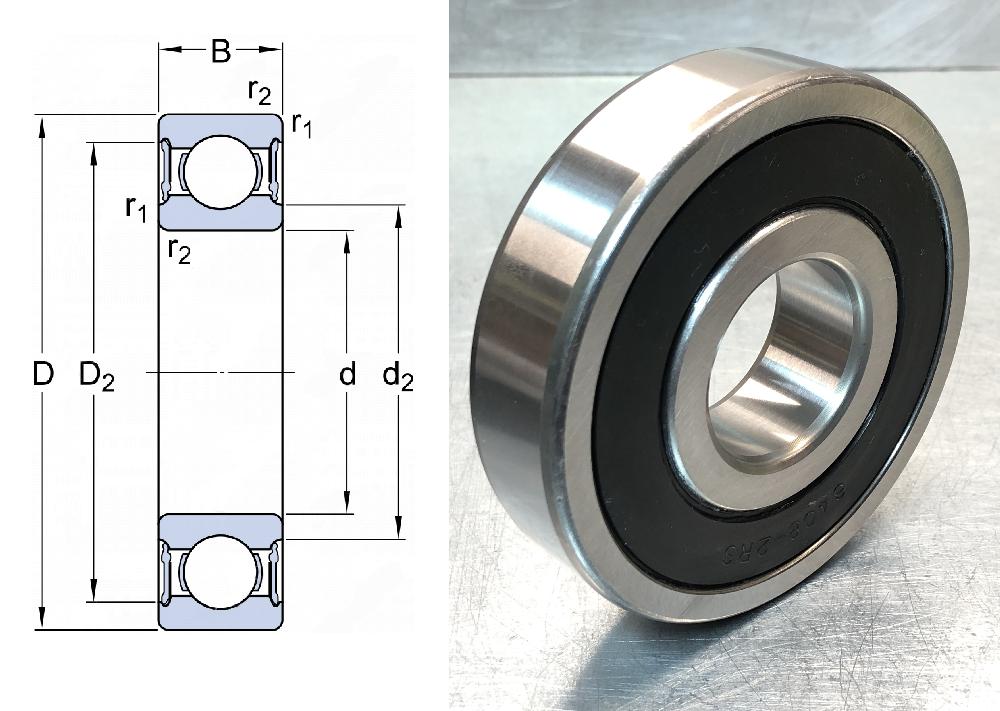 Подшипник шариковый 180416 (64162RS) 80×200×48 мм SKF оригинал