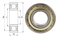 Подшипник шариковый 80104 (6004 ZZ) 20×42×12 мм FBC