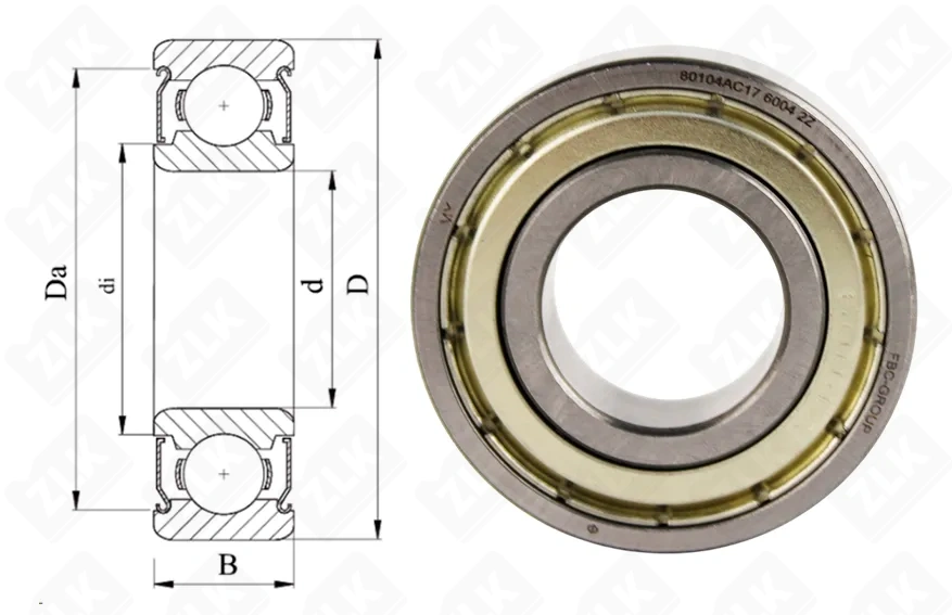Подшипник шариковый 80104 (6004 ZZ) 20×42×12 мм FBC