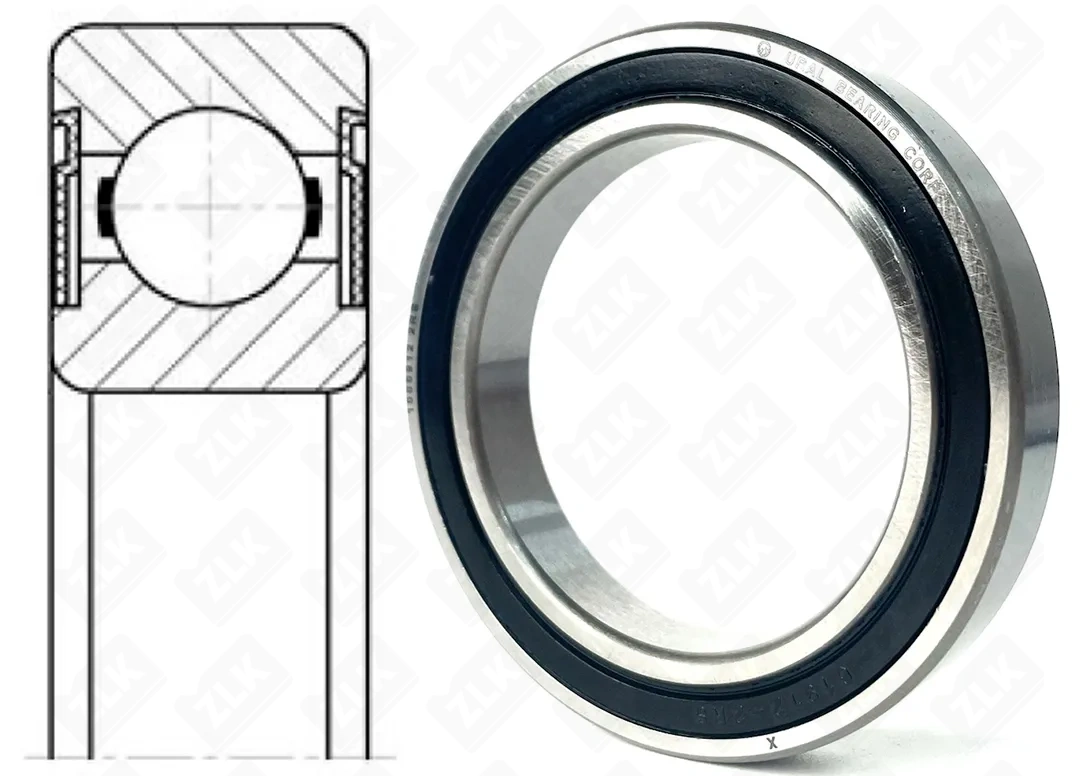 Подшипник шариковый 1000912 2RS (6912-2RS) 60×85×13 мм UBC