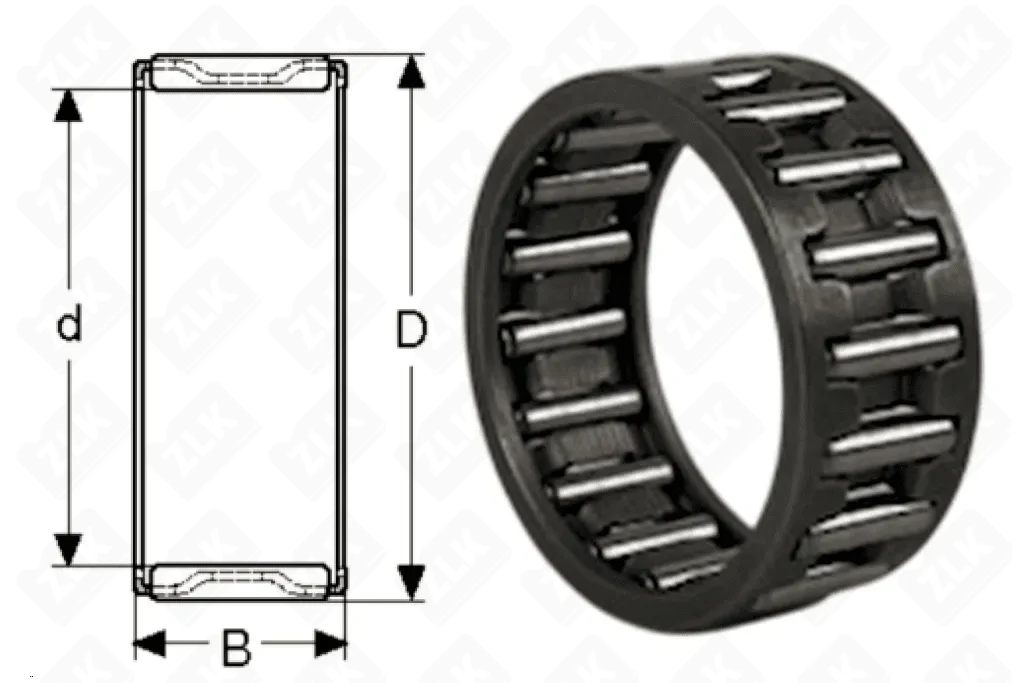 Подшипник игольчатый  (K20x24x10) 20×24×10 мм FBJ