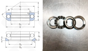 Подшипник18205 (53205+U205) упорный шариковый 25-47/50-19 мм