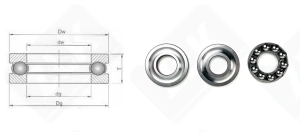 Подшипник 8407H (51407) упорный шариковый 35-80-32 мм