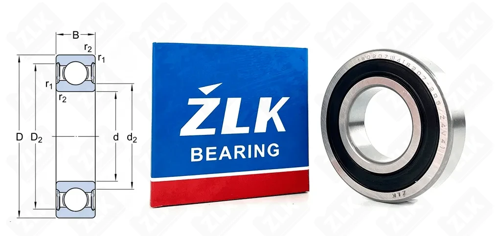 Подшипник шариковый 180207 Ш4 (62072RS) 35×72×17 мм ZLK