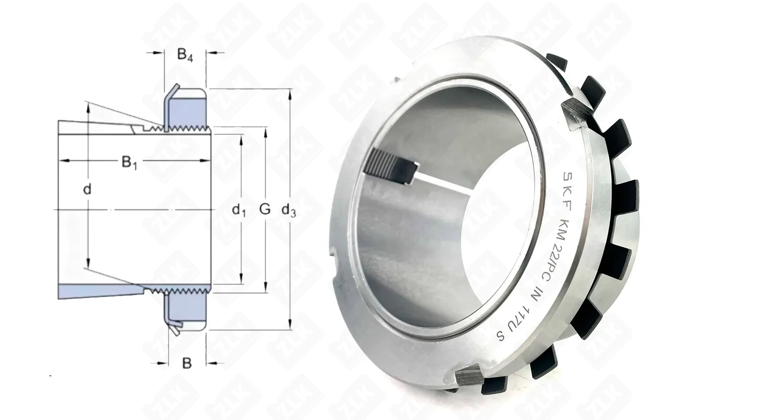 Втулка закрепительная H322 (H322) 100×110×77 мм SKF оригинал