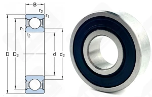 Подшипник 1622 2RS радиальный шариковый 14,287-34,925-11,112 мм