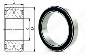 Подшипник 38072RS радиально-упорный шариковый 35-47-10 мм
