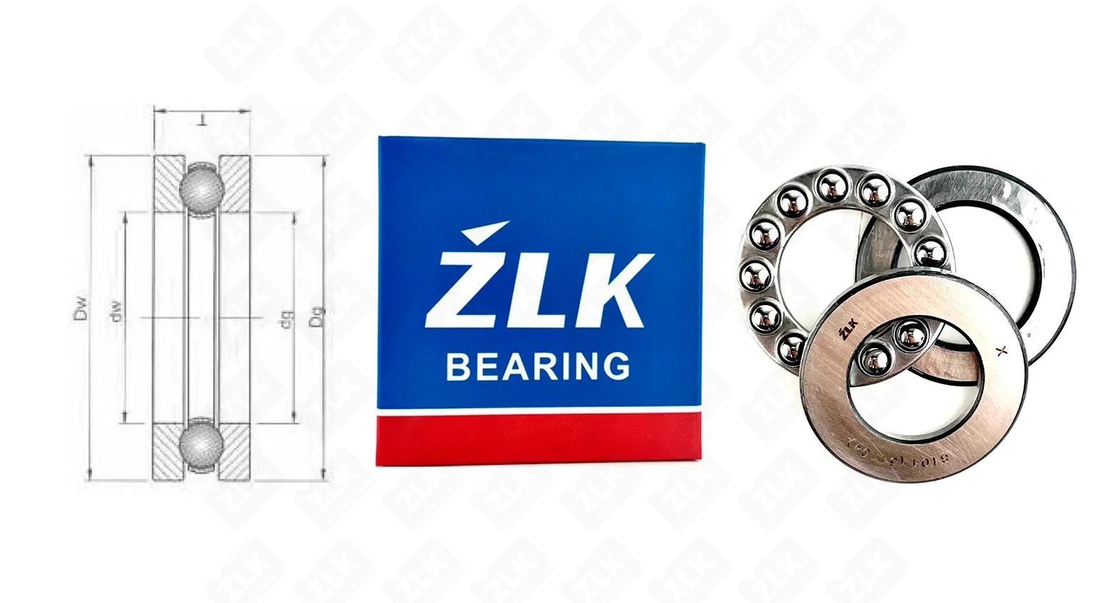 Подшипник шариковый 8104 (51104) 20×35×10 мм ZLK