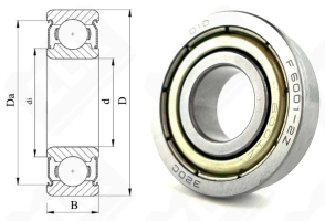 Подшипник 80101 (F6001ZZ)  радиальный шариковый 12-28-8 мм