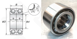 Подшипник 43BWD03CA133ZA радиально-упорный шариковый 43-80-45/50 мм
