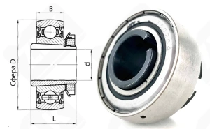 Подшипник 1680204 радиальный шариковый самоустанавливающийся 20-52-16/29 мм