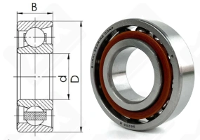 Подшипник 36205 E (7205CP) радиально-упорный шариковый 25-52-15 мм