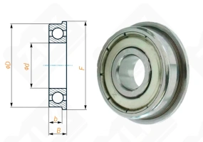 Подшипник MF148ZZ радиальный шариковый 8-14-4 мм
