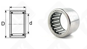 Подшипник HK1816 радиальный игольчатый 18-24-16 мм