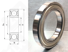 Подшипник 80124 (6024ZZ) радиальный шариковый 120-180-28 мм