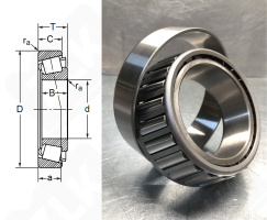 Подшипник 3007122 (33022) радиально-упорный роликовый конический 110-170-47 мм