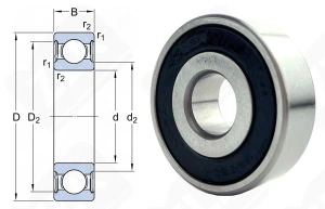 Подшипник 180202 (6202-12MDDW) радиальный шариковый 12-35-11 мм