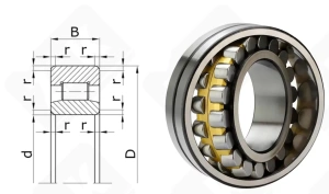 Подшипник 3524 Н (22224CAW33,22224MBW33) радиальный роликовый самоустанавливающийся 120-215-58 мм