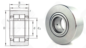 Подшипник NUTR2562 радиальный игольчатый 25-62-24 мм