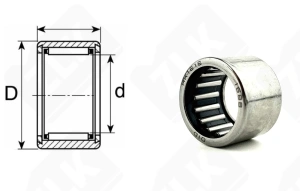 Подшипник HK1616 радиальный игольчатый 16-22-16 мм