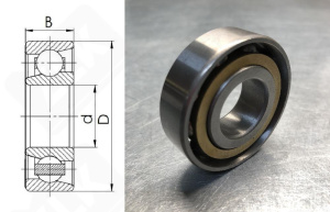 Подшипник 46203Л (7203ACM) радиально-упорный шариковый 17-40-12 мм
