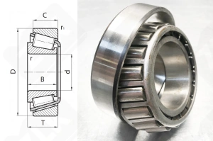 Подшипник NP238750/NP929800 радиально-упорный роликовый конический 45-88-16,75 мм
