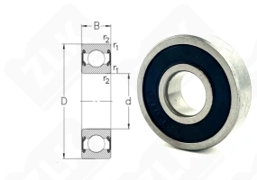 Подшипник 180019 (6092RS) радиальный шариковый 9-24-7 мм