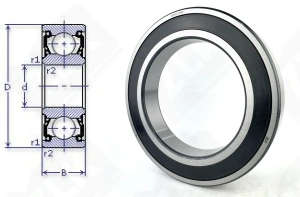 Подшипник 6032-2RS1 радиальный шариковый 160-240-25 мм