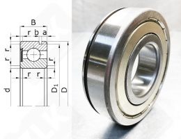 Подшипник 150306 (6306ZN) радиальный шариковый 30-72-19 мм