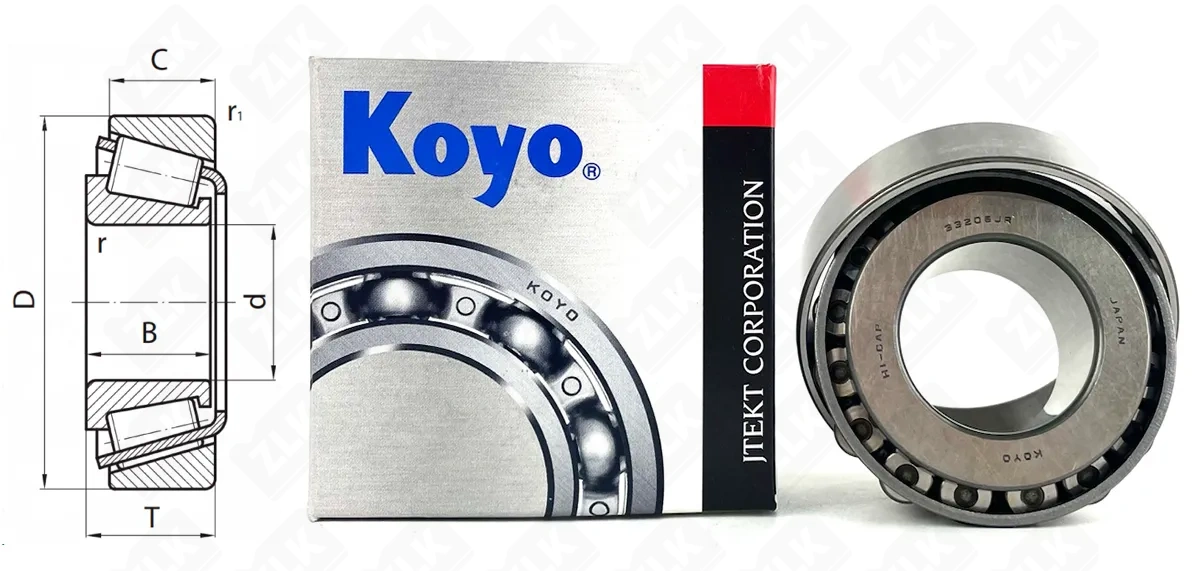 Подшипник роликовый 3007206 (33206 JR) 30×62×25 мм Koyo оригинал