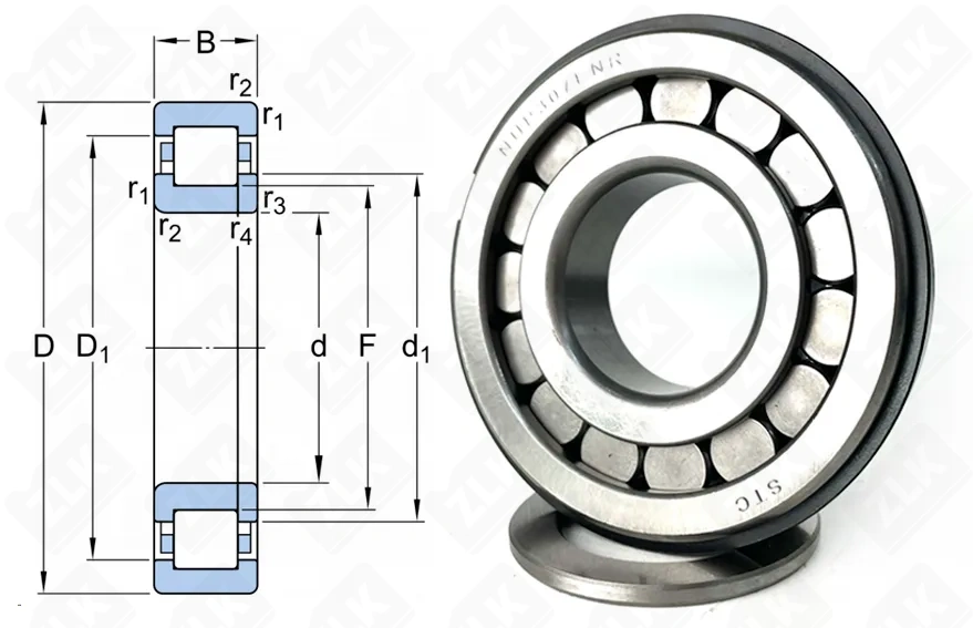 Подшипник роликовый 92307 (NUP307ENR) 35×80×21 мм STC
