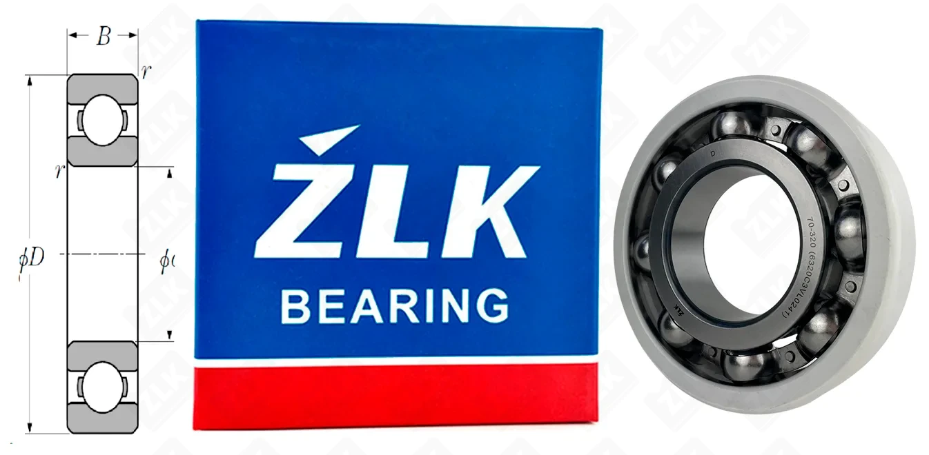 Подшипник шариковый 320-70 (6320C3VL0241) 100×215×47 мм ZLK