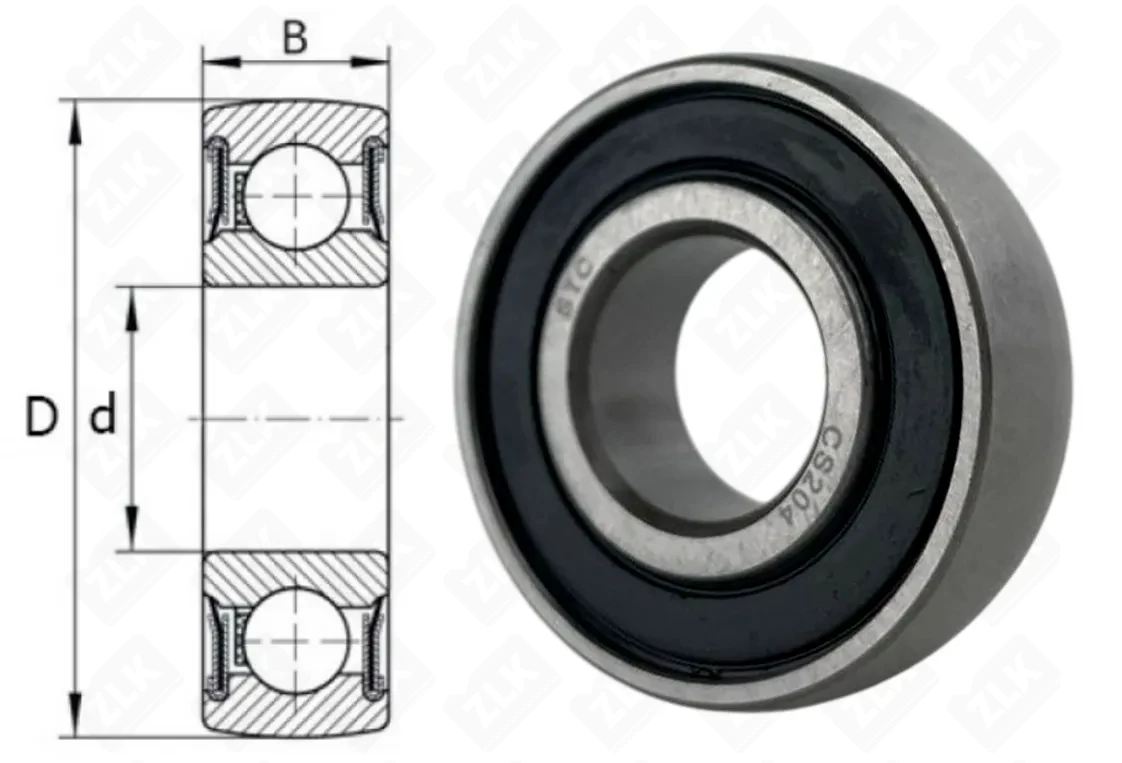 Подшипник шариковый 1726204 (CS204) 20×47×14 мм STC