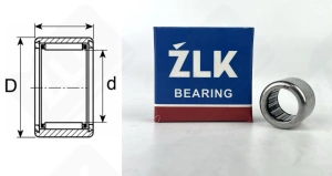 Подшипник HK1216 радиальный игольчатый 12-18-16 мм