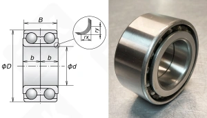 Подшипник JWB3049 (40BWD15A) радиально-упорный шариковый 40-74-36 мм