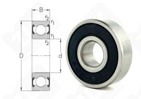 Подшипник 180018 (6082RS) радиальный шариковый 8-22-7 мм