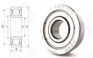 Подшипник 1000096/1080096 ZZ (F6196,F696ZZ) радиальный шариковый 6-15-5 мм