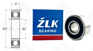 Подшипник 3056201 (2RS) (5201 3201) радиально-упорный шариковый 12-32-15,9 мм