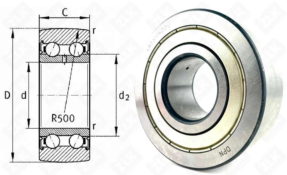 Подшипник шариковый  (LR 5308 KDDU) 40×100×36.5 мм DPN