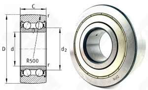 Подшипник LR5308KDDU радиальный шариковый 40-100-36,5 мм