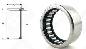 Подшипник HK3016 2RS радиальный игольчатый 30-37-16 мм